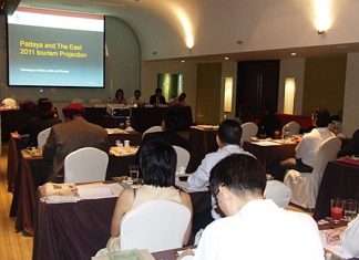 Eastern Thai Hotel Association members attend a meeting held at the Zign Hotel, Feb. 24, to discuss marketing strategies for 2011.